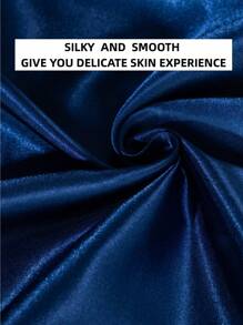 4入组/套素色緞面床單套裝不附帶1入組床墊套和1入組床單和2入組極簡風格織物床單套裝適用於 - 藏蓝色 - 查看 11