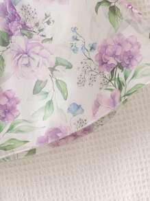 Baby Floral Print Ruffle Trim Dress - Multicolor - View 5