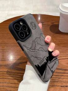 山圖案防摔手機外殼 - 灰色 - 查看 2