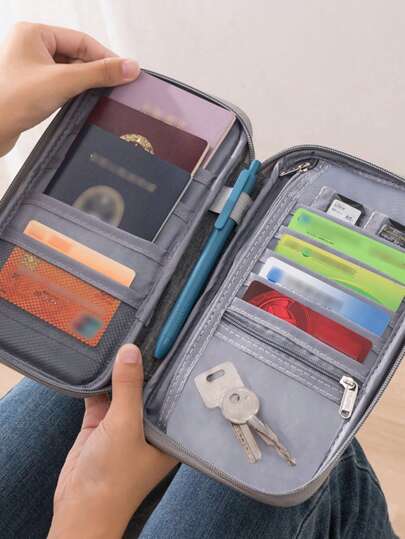 Waterproof Passport Holder, Multi-Functional Document Wallet, Travel Organizer, School & Dorm Essential