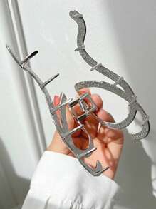 cái Vuốt tóc có cấu trúc thời trang dành cho nữ để trang trí tóc - Bạc - Xem 4