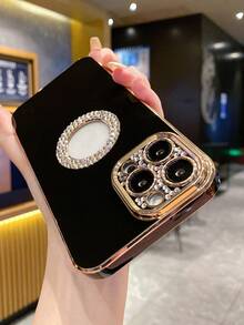 Rhinestone Decor Phone Case - Black - View 2