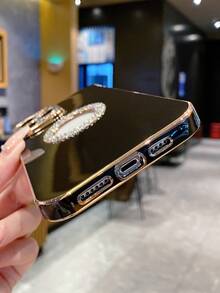 Rhinestone Decor Phone Case - Black - View 5