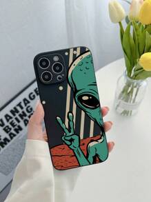 Funny Ugly Alien Print Phone Case Kawaii - Multicolor - View 1