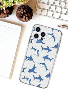 Summer Blue Hollow Out Shark Design Diy Phone Case Compatible With Apple Iphone 12 13 14 15 Pro Max - Multicolor - View 2