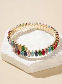 1 件彩色方晶锆石派对和度假马眼形女士手镯（随机方晶锆石颜色） - 彩色 - 查看 2