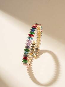 1 件彩色方晶锆石派对和度假马眼形女士手镯（随机方晶锆石颜色） - 彩色 - 查看 3