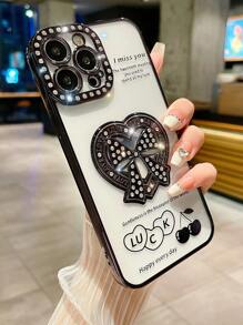 Vỏ điện thoại trang trí nơ - màu đen - Xem 2