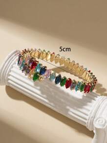 1 件彩色方晶锆石派对和度假马眼形女士手镯（随机方晶锆石颜色） - 彩色 - 查看 4