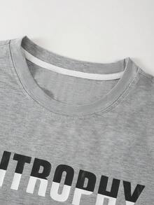 男士字母圖案睡衣套裝 - 彩色 - 查看 4