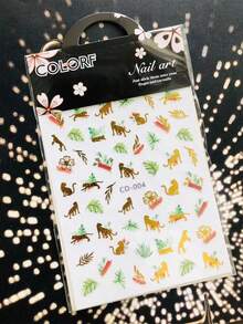 1張豹紋美甲貼紙 - 彩色 - 查看 2