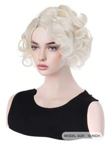 Curly Blonde 10 Inch Short Synthetic Wig For Women - Gold - View 2