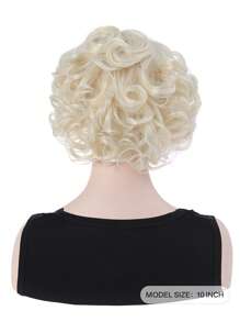 Curly Blonde 10 Inch Short Synthetic Wig For Women - Gold - View 5
