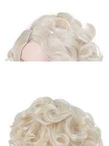 Curly Blonde 10 Inch Short Synthetic Wig For Women - Gold - View 7