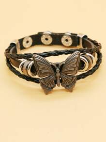 Pulsera trenzada con diseño de mariposa