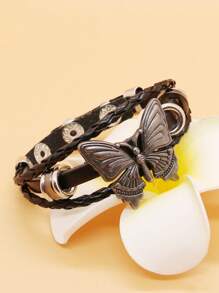 Pulsera trenzada con diseño de mariposa