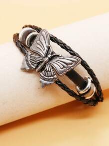 Pulsera trenzada con diseño de mariposa