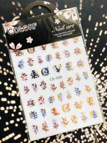1张叶子图案美甲贴纸 - 彩色 - 查看 2
