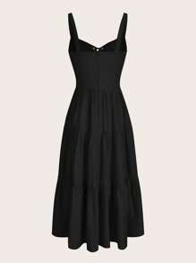 SHEIN MOD 繫帶蕾絲拼接吊帶洋裝