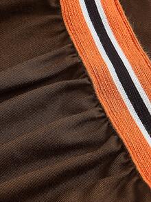 SHEIN ICON Top halter con estampado de slogan fruncido - Marrón Chocolate - Ver 3