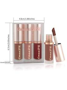 啞光唇膏3入組天鵝絨唇彩易於塗抹 - 彩色 - 查看 3