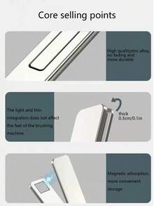 1pc Zinc Alloy Foldable Desktop Phone Holder - Silver - View 5