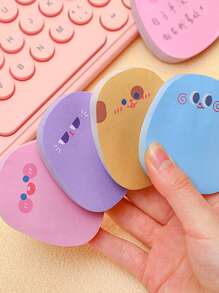 4pcs Cartoon Graphic Sticky Note, Cute Multi-purpose Easy To Post Writable Sticky Note For School Student, Office - Multicolor - View 1
