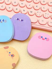 4pcs Cartoon Graphic Sticky Note, Cute Multi-purpose Easy To Post Writable Sticky Note For School Student, Office - Multicolor - View 2