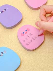 4pcs Cartoon Graphic Sticky Note, Cute Multi-purpose Easy To Post Writable Sticky Note For School Student, Office - Multicolor - View 5