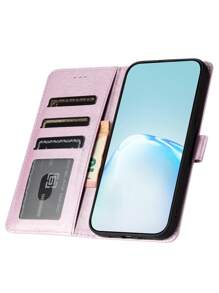 素色PU皮革手機外殼 - 淡紫色 - 查看 6