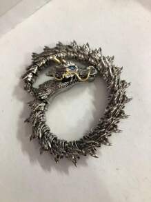 1 pieza Pulsera con cadena de hueso de dragón 3D - Plata antigua - Ver 3
