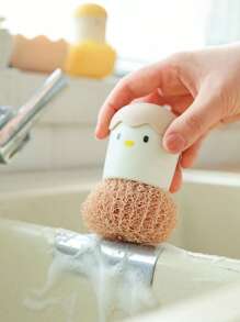 1入組塑膠鍋清潔卡通雞設計清潔刷 - 彩色 - 查看 1