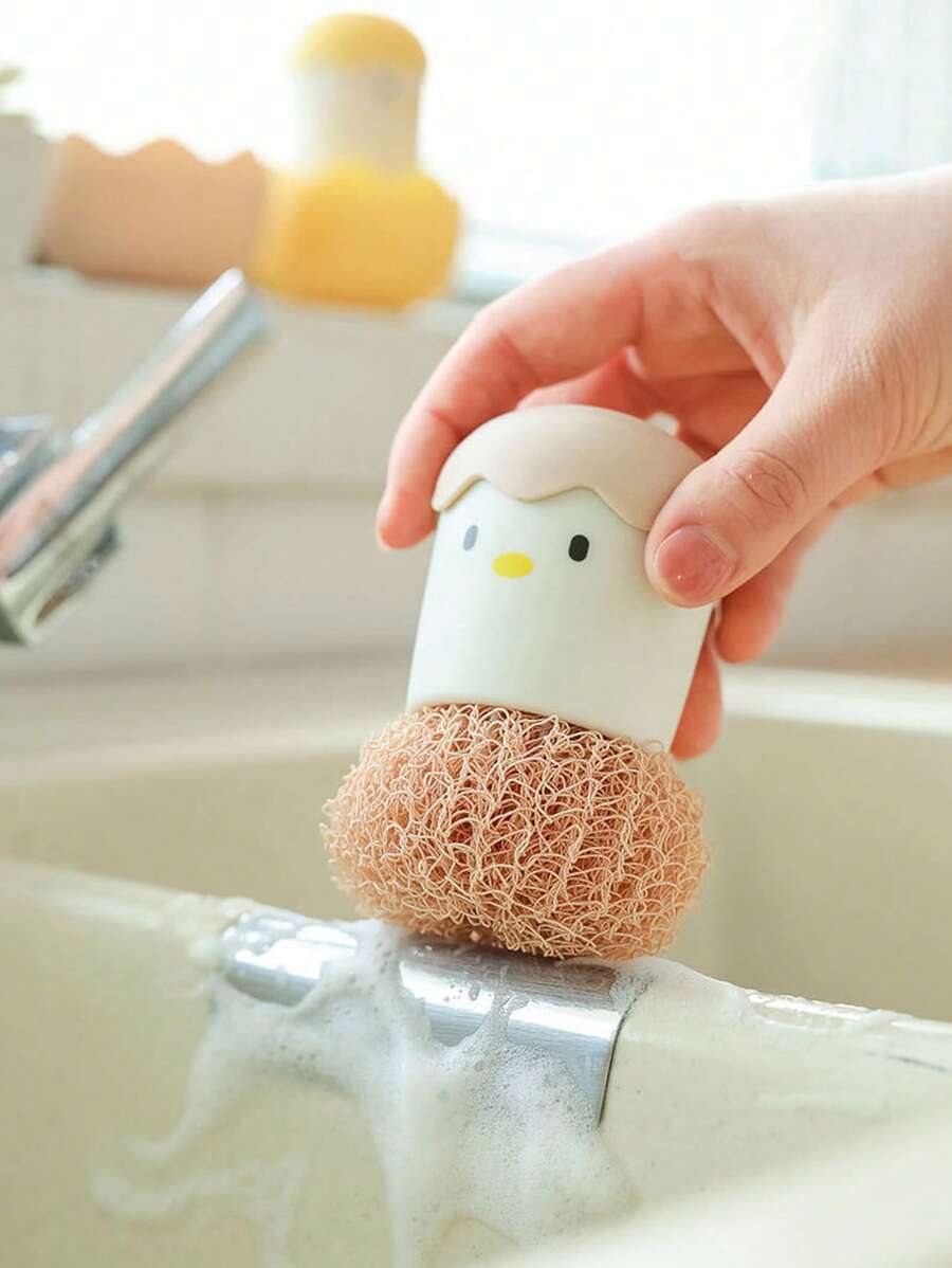 1入組塑膠鍋清潔卡通雞設計清潔刷 - 彩色 - 查看 1