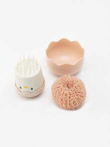 1入組塑膠鍋清潔卡通雞設計清潔刷 - 彩色 - 查看 3