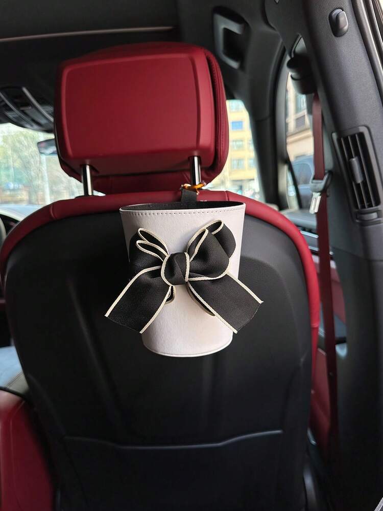 1 pieza Basura con diseño de lazo de parte trasera de asiento de coche - Multicolor - Añade 4