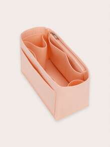 Women Bag Organizer Insert, Felt Bag Organizer With Zipper - Pink - View 3