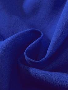 Girls Solid Button Front Halter Dress - Royal Blue - View 4
