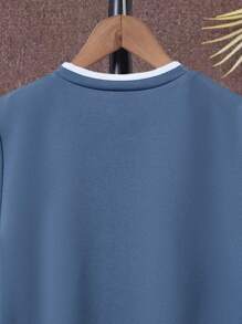 SHEIN Tween Boy Casual Color Block Patchwork Short Sleeve 2-In-1 2 In 1 T-Shirt