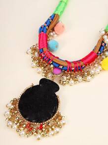 Máy Tính Thời Trang Phong Cách Nặng Bohemian Nhiều Màu Đính Hạt Tua Rua Sang Trọng Vintage Khăn Choàng Nữ Vòng Cổ Thích Hợp Cho Buổi Biểu Diễn - Nhiều màu - Xem 4