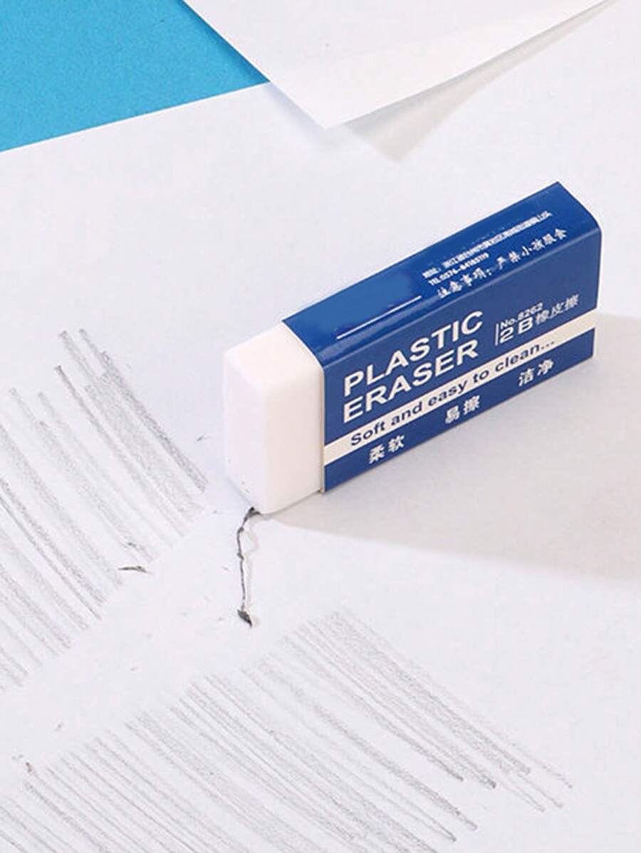 30/10/6pcs Blue 2B Erasers, Soft & Easy To Write, For Students, Drawing ...