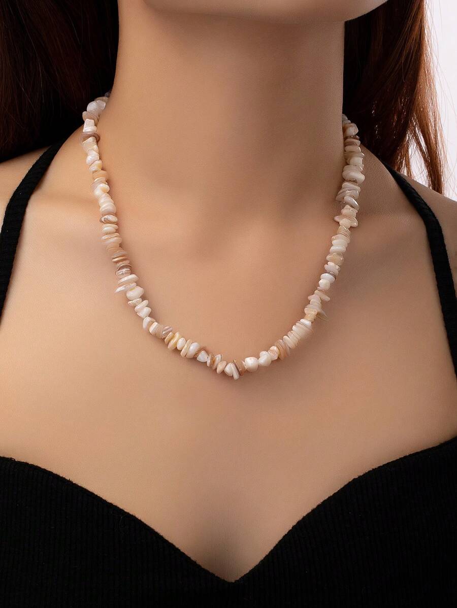 Vòng cổ đính cườm trang trí vỏ sò - Nhiều màu - Xem 1