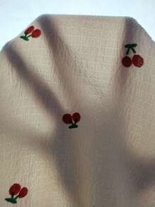 樱桃印花吊带上衣和裤子 睡衣套装 / 睡衣套装 - 米色 - 查看 7