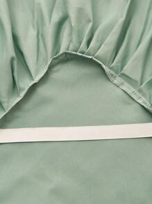 Solid Color Bed Skirt, Mint Green Ruffle Trim Bed Sheet For Bedroom - Mint Green - View 4