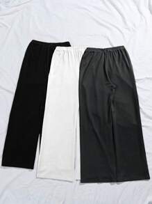 3条系带腰家居裤，秋季服装，舒适，冬季 - 彩色 - 查看 2