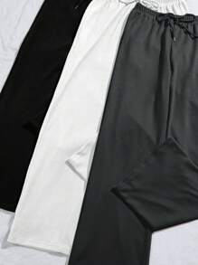 3条系带腰家居裤，秋季服装，舒适，冬季 - 彩色 - 查看 4