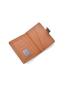 Letter Embossed Passport Case For Travel - Brown - View 4