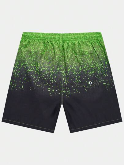 Hombres Shorts con estampado de tinte de salpicadura de cintura con cordón