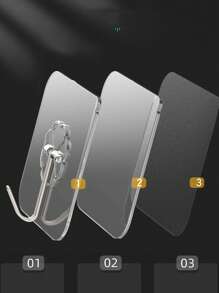 10入組透明多功能自粘適用於家庭 - 無色 - 查看 2