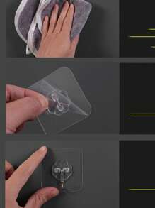 10入組透明多功能自粘適用於家庭 - 無色 - 查看 6