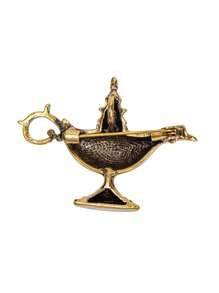 Magic Lamp Design Brooch - Yellow Gold - View 3